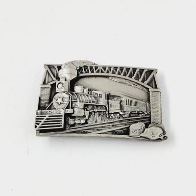 1983 BERGAMONT PEWTER SISKIYOU TRAIN USA MADE BELT BUCKLE