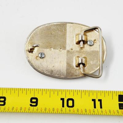 GOLD TONED OCEAN JASPER BELT BUCKLE