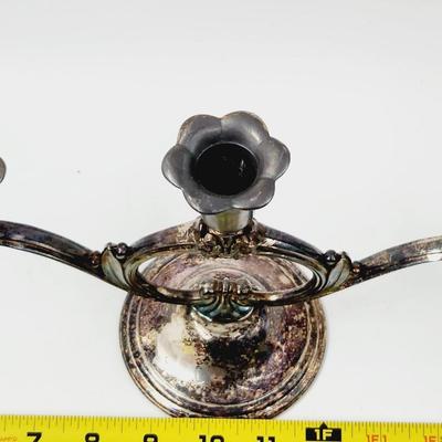 WM SPRING FLOWERS SILVER PLATE CANDLE HOLDER