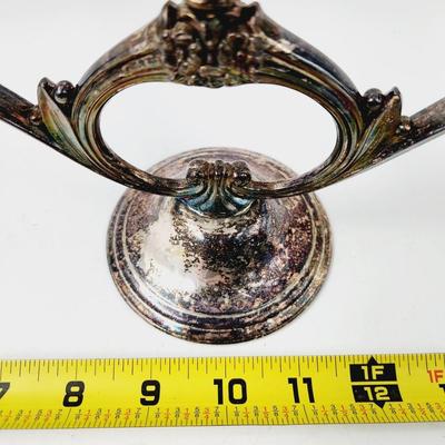 WM SPRING FLOWERS SILVER PLATE CANDLE HOLDER