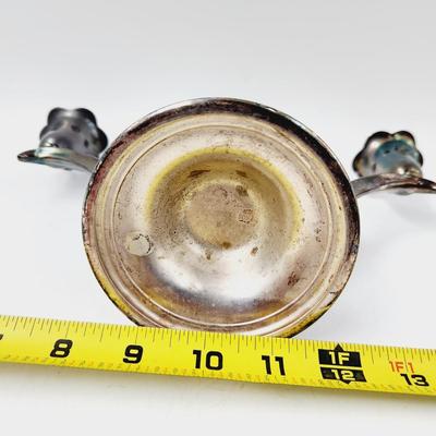 WM SPRING FLOWERS SILVER PLATE CANDLE HOLDER