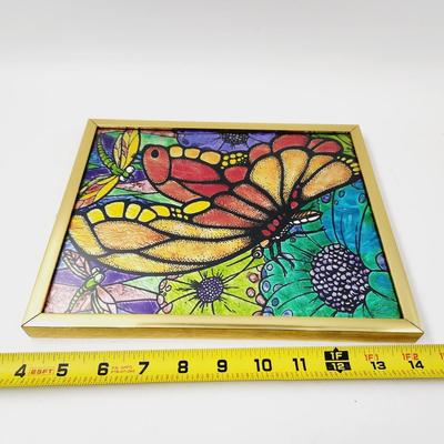 ART FOIL BUTTERLY & FLOWER FRAMED ART WORK