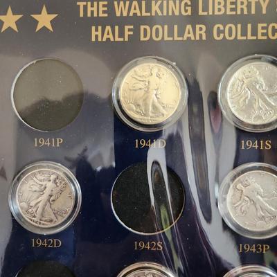 Silver Walking Liberty Half Dollar Collection 1934 - 1947