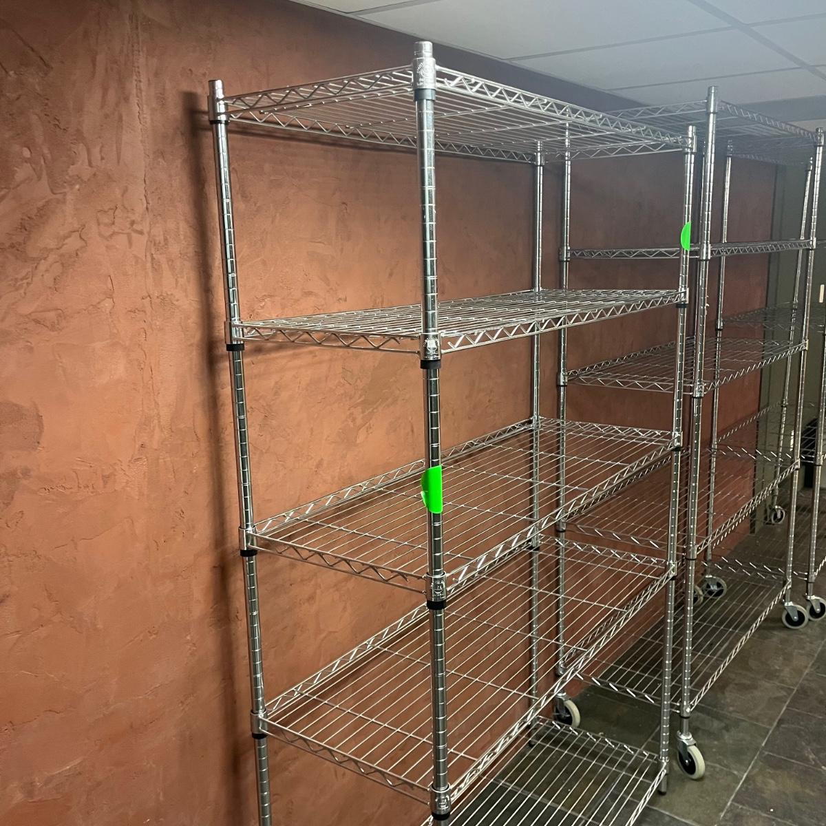 Trio of Shelf Tech System Chrome Shelving Units (BMG)