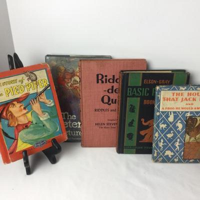 938 Antique Composition Baby Doll and Books
