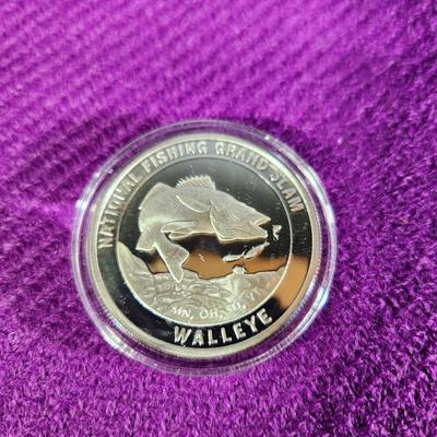 National Fishing Grand Slam Silver Coin Collection WALLEYE Coin