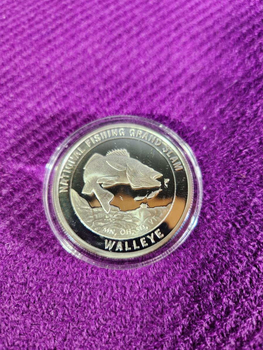 National Fishing Grand Slam Silver Coin Collection WALLEYE Coin