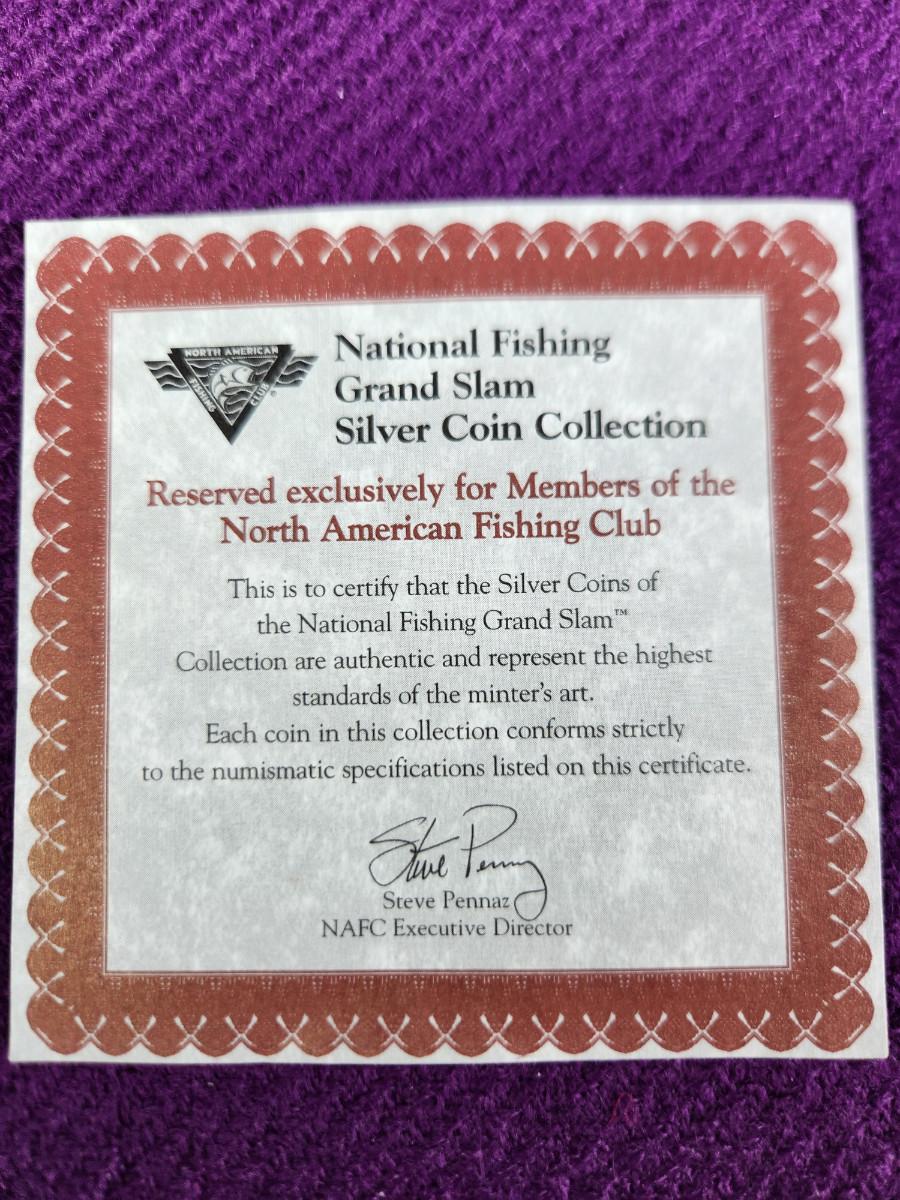 National Fishing Grand Slam Silver Coin Collection WALLEYE Coin