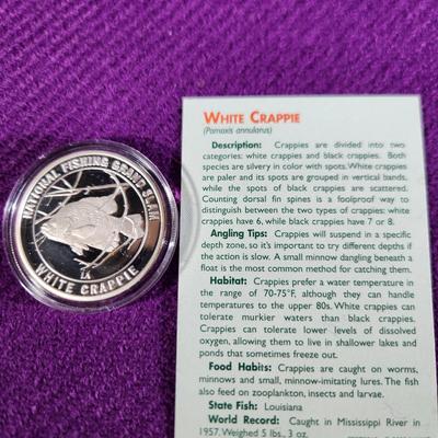National Fishing Grand Slam Silver Coin Collection WHITE CRAPPIE Coin