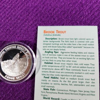 National Fishing Grand Slam Silver Coin Collection BROOK TROUT Coin