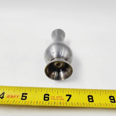 CUTE LITTLE SILVER TONED METAL VASE