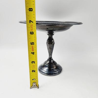 VINTAGE SILVER PLATE PEDESTAL CANDY DISH