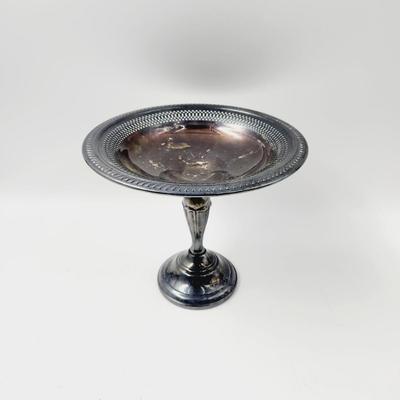 VINTAGE SILVER PLATE PEDESTAL CANDY DISH