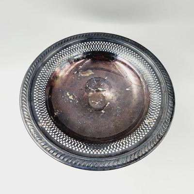 VINTAGE SILVER PLATE PEDESTAL CANDY DISH