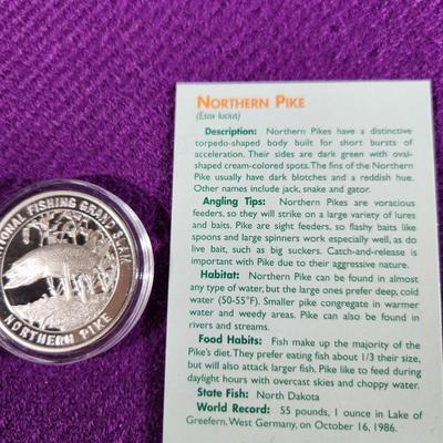 National Fishing Grand Slam Silver Coin Collection NORTHERN PIKE Coin