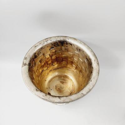 SILVER TONED METAL WINE - CHAMPAGNE BUCKET W/ HANDLES