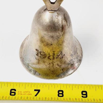 1984 SILVER TONED METAL BELL - HEAVY