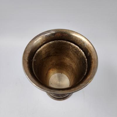 POTTERY BARN SILVER TONE METAL VASE