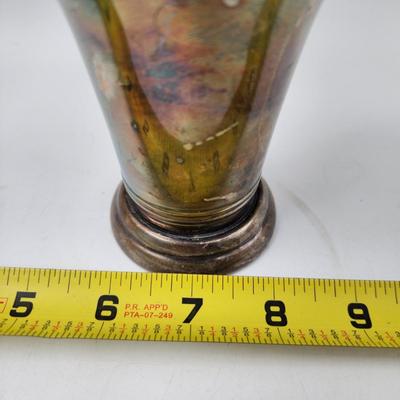 POTTERY BARN SILVER TONE METAL VASE