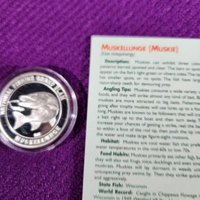 National Fishing Grand Slam Silver Coin Collection MUSKELLUNGE Coin