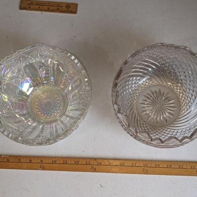 Gorgeous Iridescent and Cut Glass Carnival Bowls