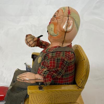 -161- VINTAGE | 1960â€™s Tin Grandpa Rocker Toy