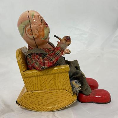 -161- VINTAGE | 1960â€™s Tin Grandpa Rocker Toy