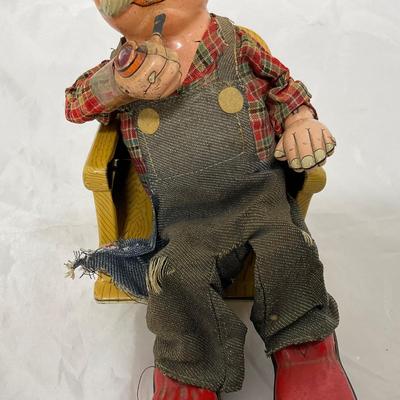 -161- VINTAGE | 1960â€™s Tin Grandpa Rocker Toy