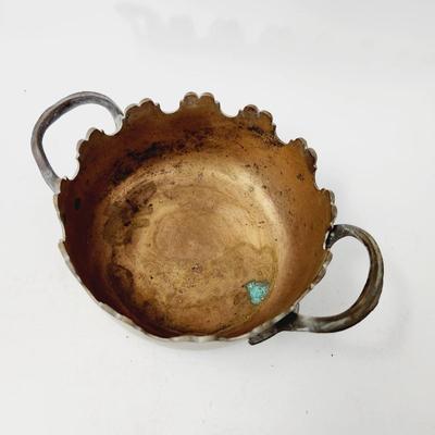 CUTE SMALL BRASS BOWL WITH HANDLES