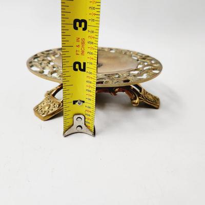 CUTE SQUATTY PEDESTAL BRASS CANDLE HOLDER