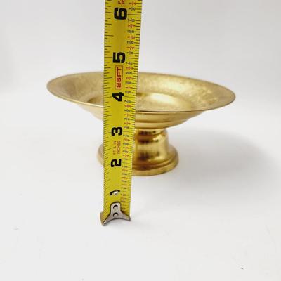ETCHED BRASS PEDESTAL COLLECTABLE