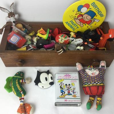 943 Vintage Junk Drawer Lot Grab Bag Toys Pins Figures
