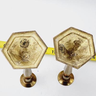 NICE PAIR OF MATCHING BRASS CANDLESTICK HOLDERS