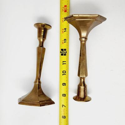 NICE PAIR OF MATCHING BRASS CANDLESTICK HOLDERS