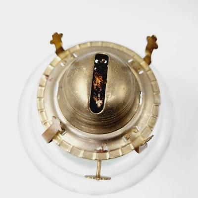 BEAUTIFUL IRIDESCENT GLASS OIL LAMP