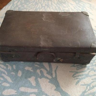 948 Antique German Traveling Suitcase Vulkanfiber