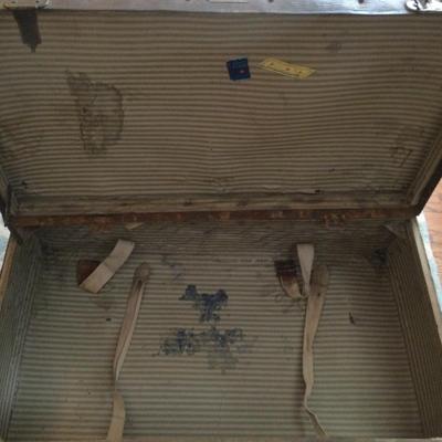 948 Antique German Traveling Suitcase Vulkanfiber