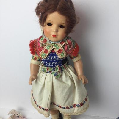 949 Antique German Composition Jointed Doll and Clothing