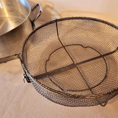 Lot #99 Large Aluminum Fryer w/basket - good condition