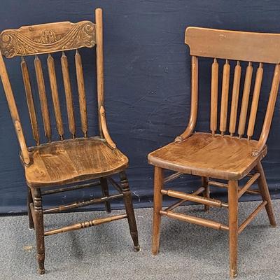 Pair of Mismatched Antique Chairs