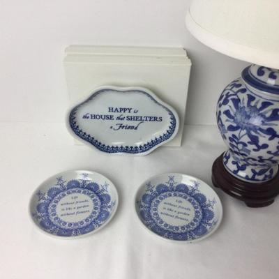 951 Blue and White Decor Lot
