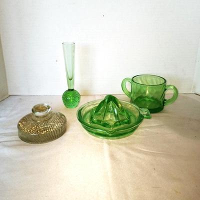 LIGHT GREEN VINTAGE GLASS