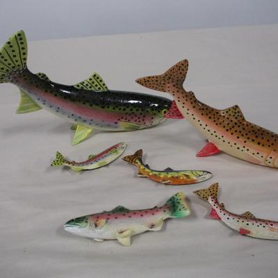 Fisherman's Home Decor Set includes Magnetic Back Fish and Desk Top Trout