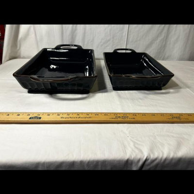 2pc Blue Stoneware Bakeware Set