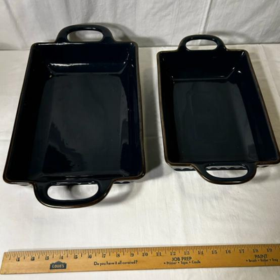 2pc Blue Stoneware Bakeware Set