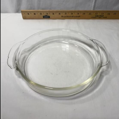 Vintage 9" FIRE KING PIE PLATE PAN Clear Glass BAKING DISH