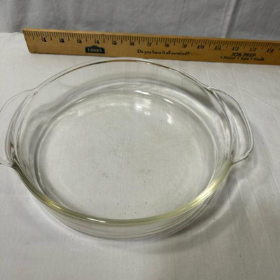 Vintage 9" FIRE KING PIE PLATE PAN Clear Glass BAKING DISH