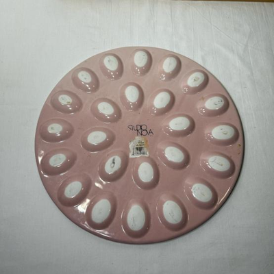 Casafina Ceramic Stoneware 13'' Egg Platter - Cook & Host Collection, Robin's Egg Pink