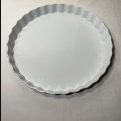 Palm Restaurant Quiche Dish White Porcelain 13''