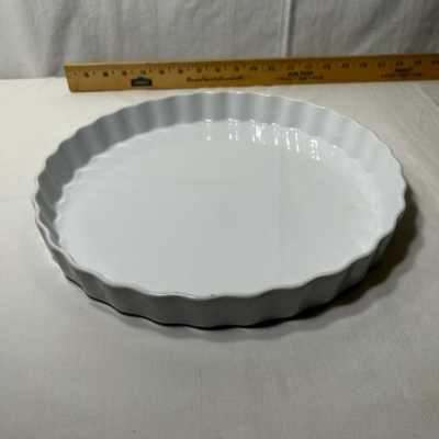 Palm Restaurant Quiche Dish White Porcelain 13''